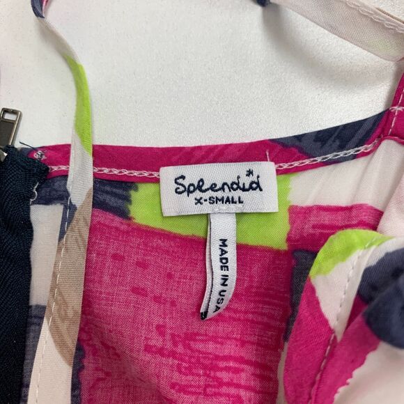 Splendid Geo Pattern Cami Dress Womens XS Extra Small Lined Adjustable Straps - Picture 12 of 16